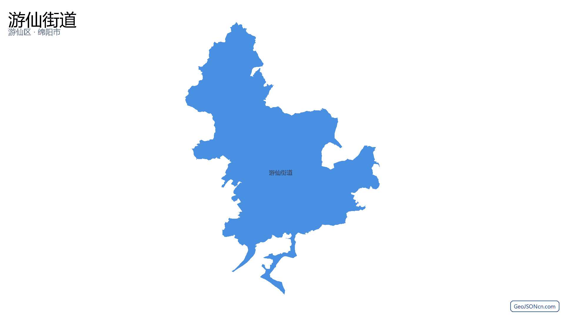 游仙街道行政区划边界地图(游仙区·绵阳市),提供GeoJSON、SHP矢量边界数据下载及高清地图大图(PNG/JPG) - GeoJSONcn.com