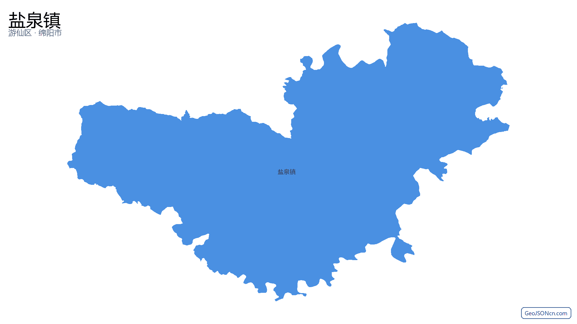 盐泉镇行政区划边界地图（游仙区·绵阳市）,提供GeoJSON、SHP矢量边界数据下载及高清地图大图(PNG/JPG) - GeoJSONcn.com