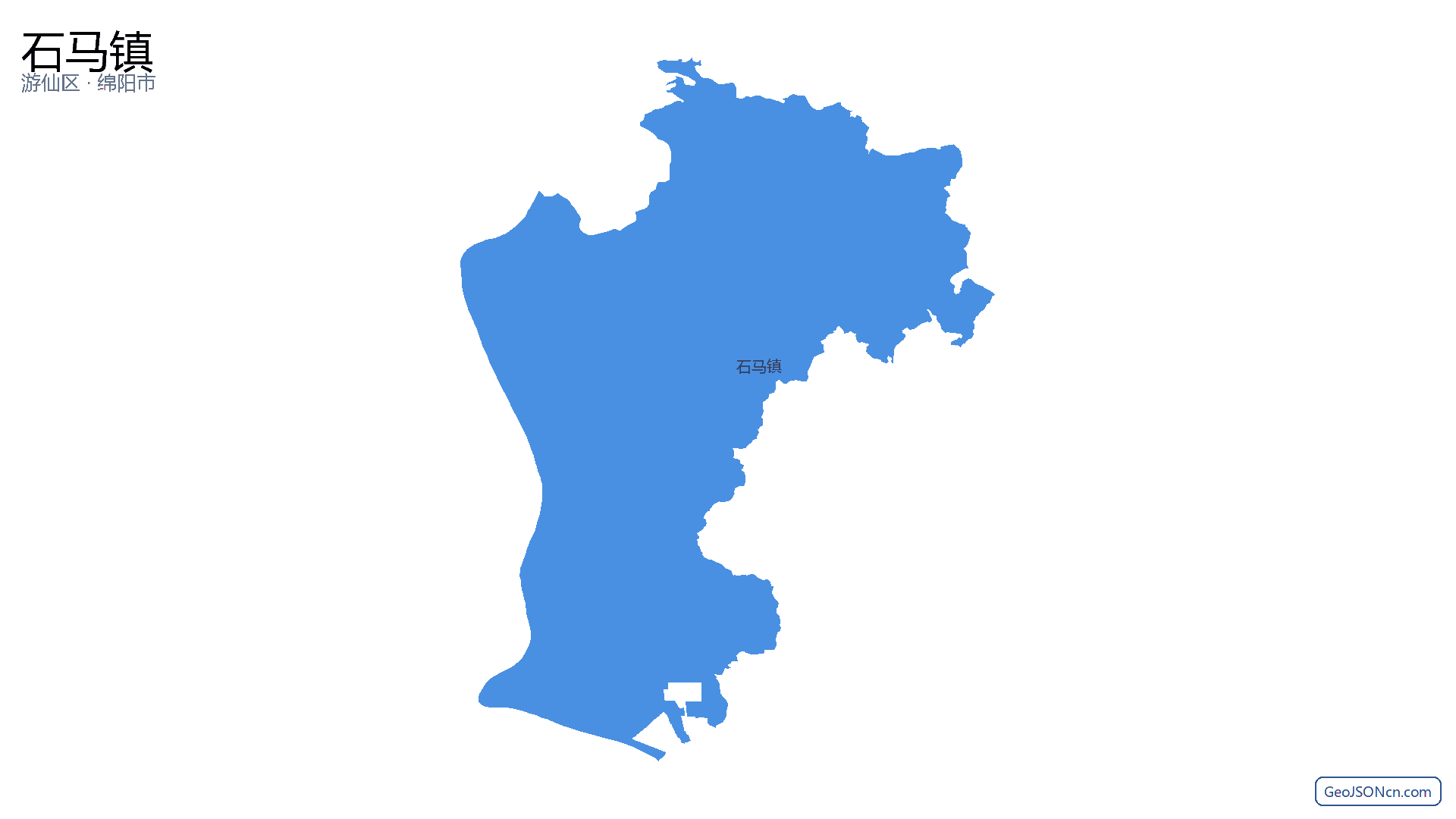 石马镇行政区划边界地图(游仙区·绵阳市),提供GeoJSON、SHP矢量边界数据下载及高清地图大图(PNG/JPG) - GeoJSONcn.com