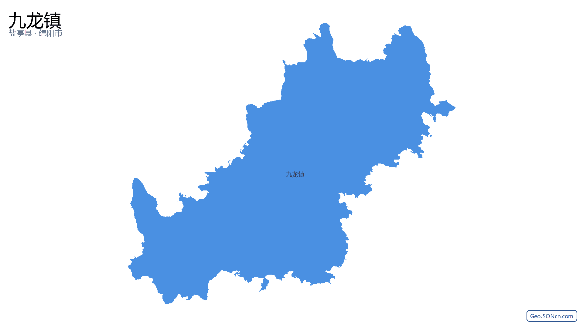 九龙镇行政区划边界地图（盐亭县·绵阳市）,提供GeoJSON、SHP矢量边界数据下载及高清地图大图(PNG/JPG) - GeoJSONcn.com