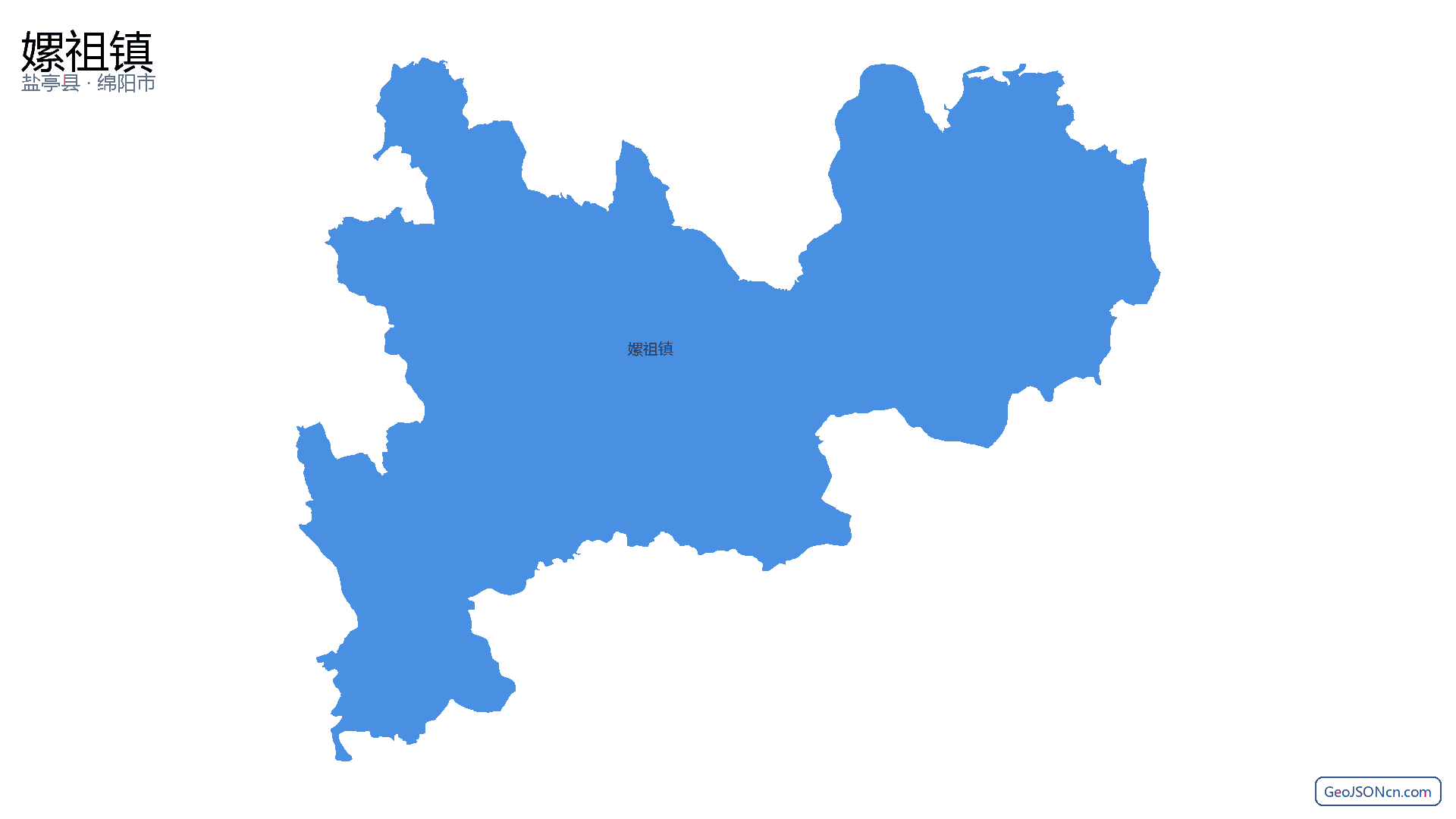 嫘祖镇行政区划边界地图（盐亭县·绵阳市）,提供GeoJSON、SHP矢量边界数据下载及高清地图大图(PNG/JPG) - GeoJSONcn.com