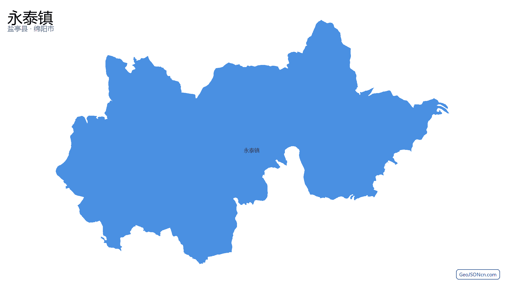永泰镇行政区划边界地图（盐亭县·绵阳市）,提供GeoJSON、SHP矢量边界数据下载及高清地图大图(PNG/JPG) - GeoJSONcn.com