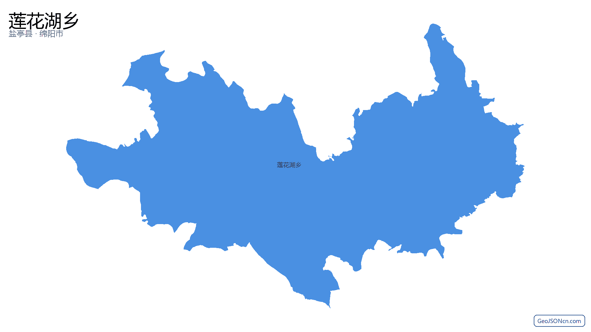 莲花湖乡行政区划边界地图(盐亭县·绵阳市),提供GeoJSON、SHP矢量边界数据下载及高清地图大图(PNG/JPG) - GeoJSONcn.com