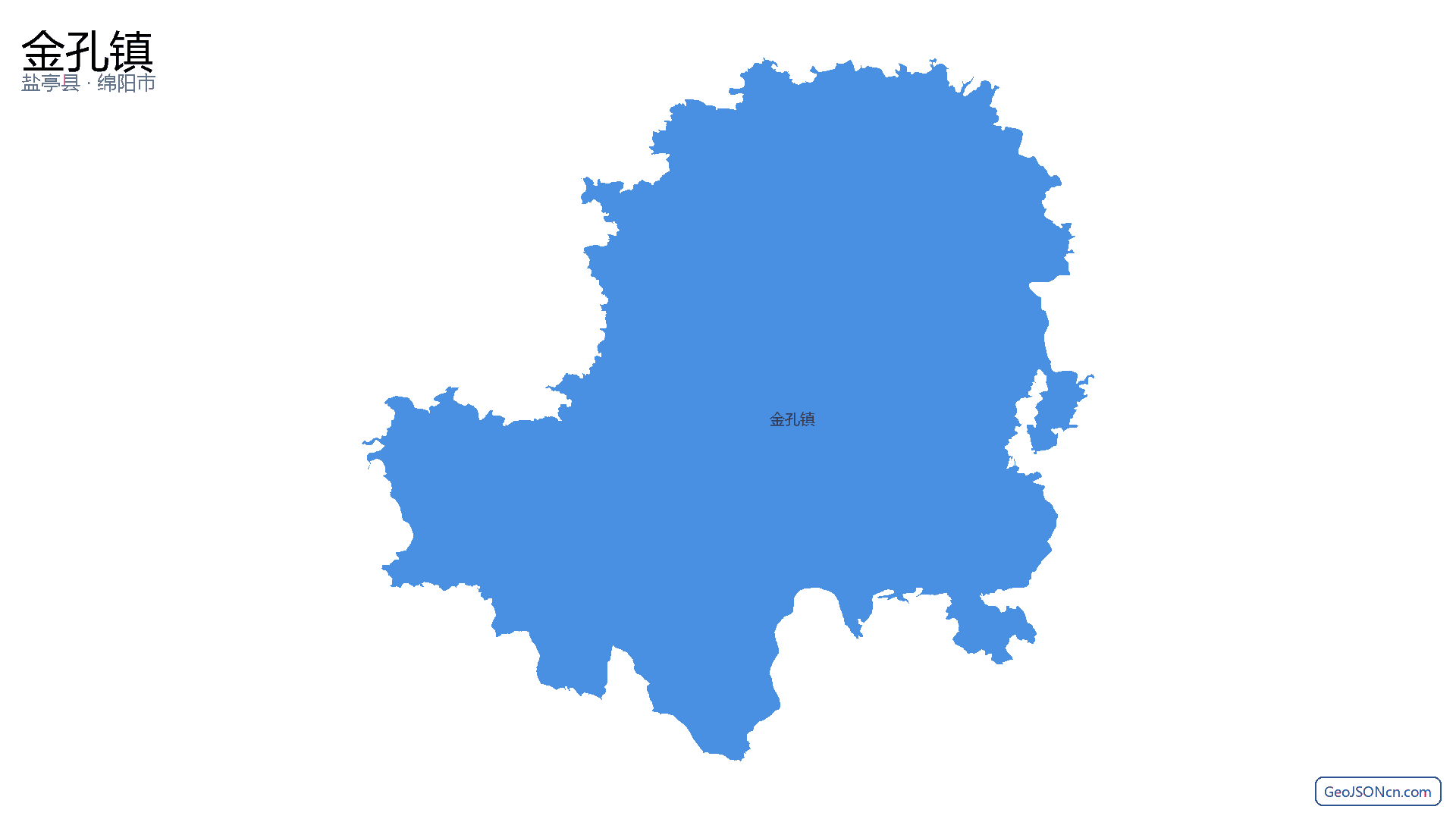 金孔镇行政区划边界地图（盐亭县·绵阳市）,提供GeoJSON、SHP矢量边界数据下载及高清地图大图(PNG/JPG) - GeoJSONcn.com
