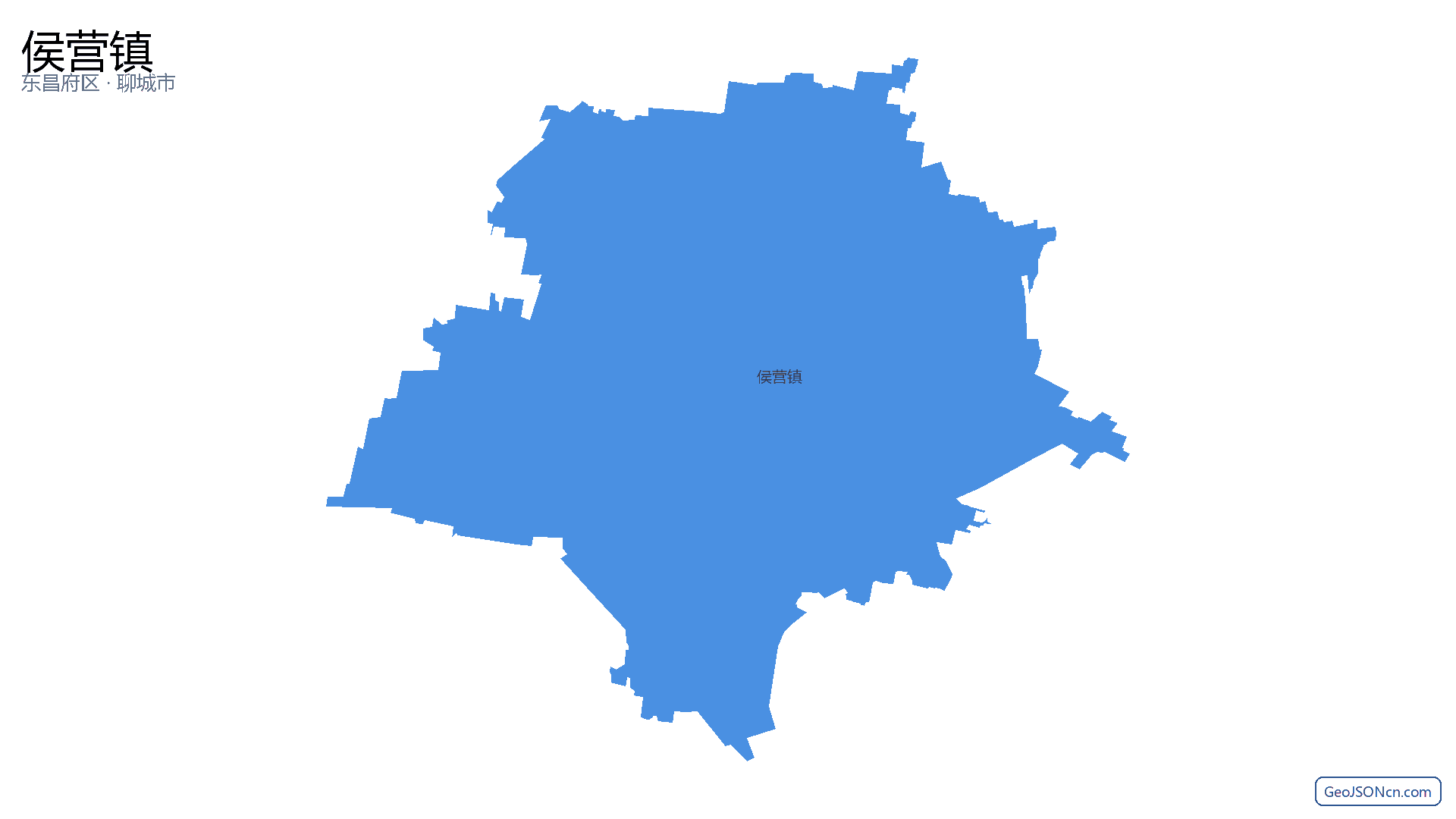 侯营镇行政区划边界地图（东昌府区·聊城市）,提供GeoJSON、SHP矢量边界数据下载及高清地图大图(PNG/JPG) - GeoJSONcn.com