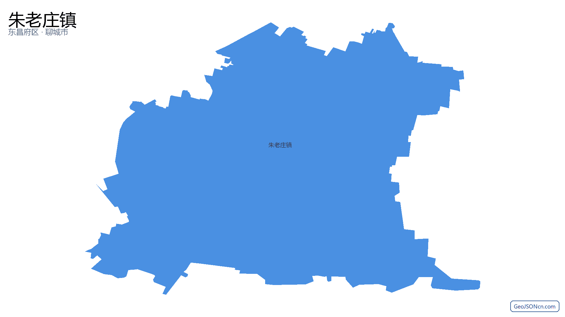 朱老庄镇行政区划边界地图（东昌府区·聊城市）,提供GeoJSON、SHP矢量边界数据下载及高清地图大图(PNG/JPG) - GeoJSONcn.com
