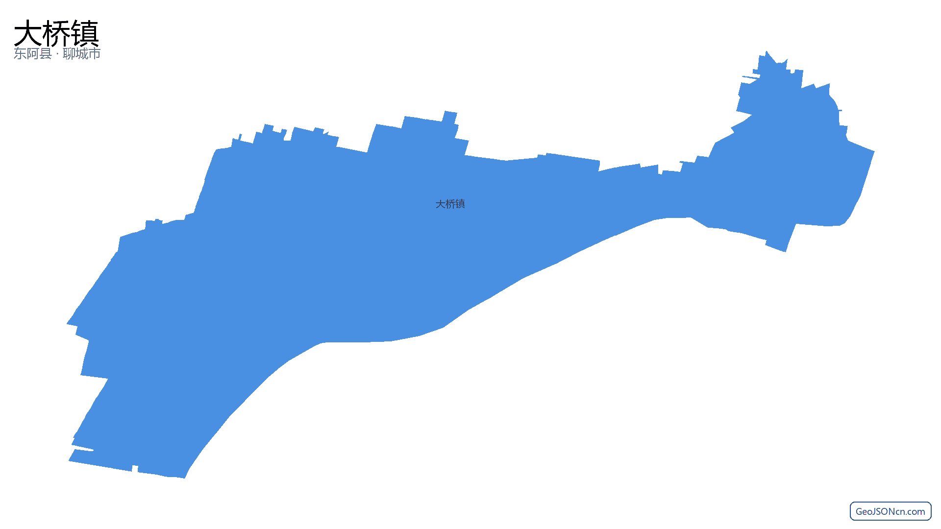 大桥镇行政区划边界地图(东阿县·聊城市),提供GeoJSON、SHP矢量边界数据下载及高清地图大图(PNG/JPG) - GeoJSONcn.com
