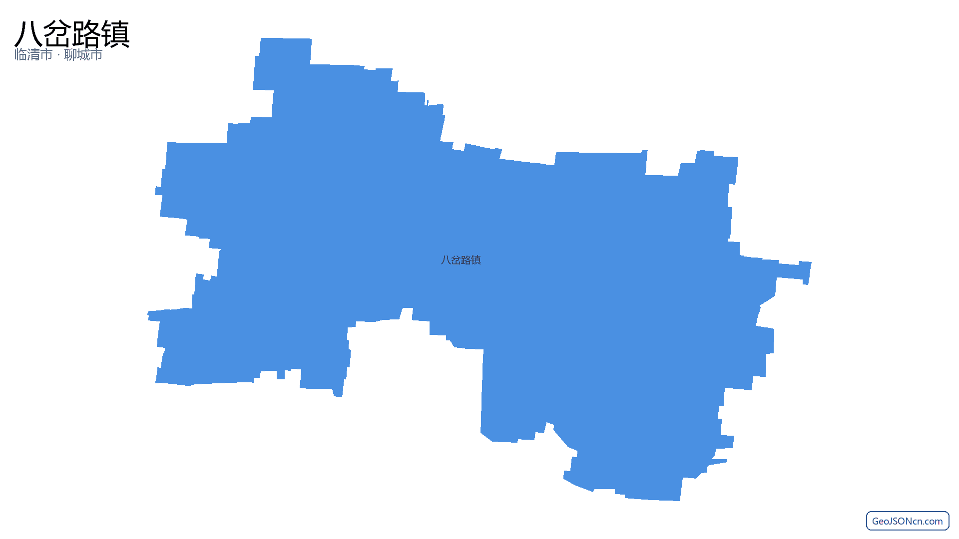 八岔路镇行政区划边界地图(临清市·聊城市),提供GeoJSON、SHP矢量边界数据下载及高清地图大图(PNG/JPG) - GeoJSONcn.com