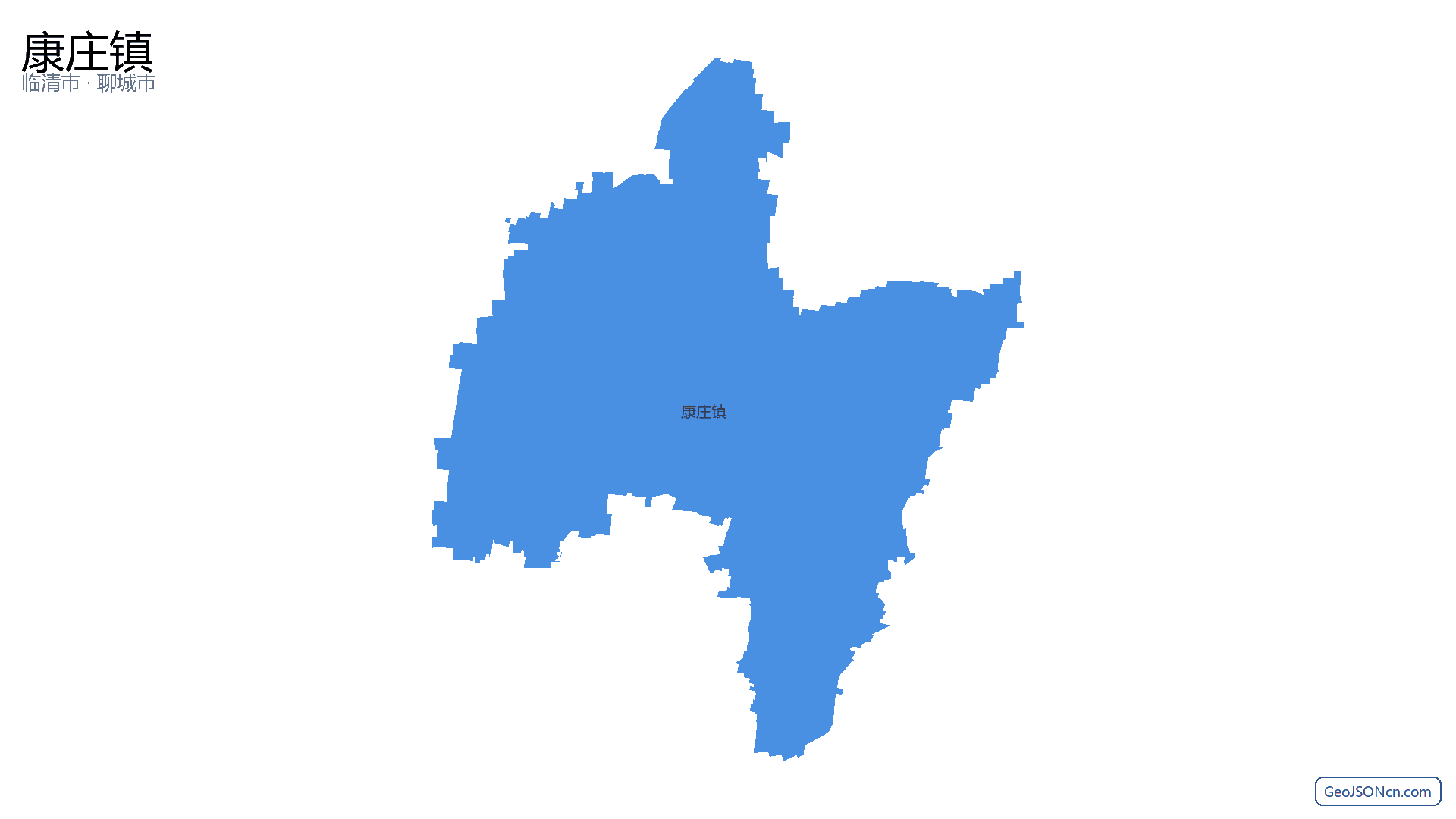 康庄镇行政区划边界地图（临清市·聊城市）,提供GeoJSON、SHP矢量边界数据下载及高清地图大图(PNG/JPG) - GeoJSONcn.com