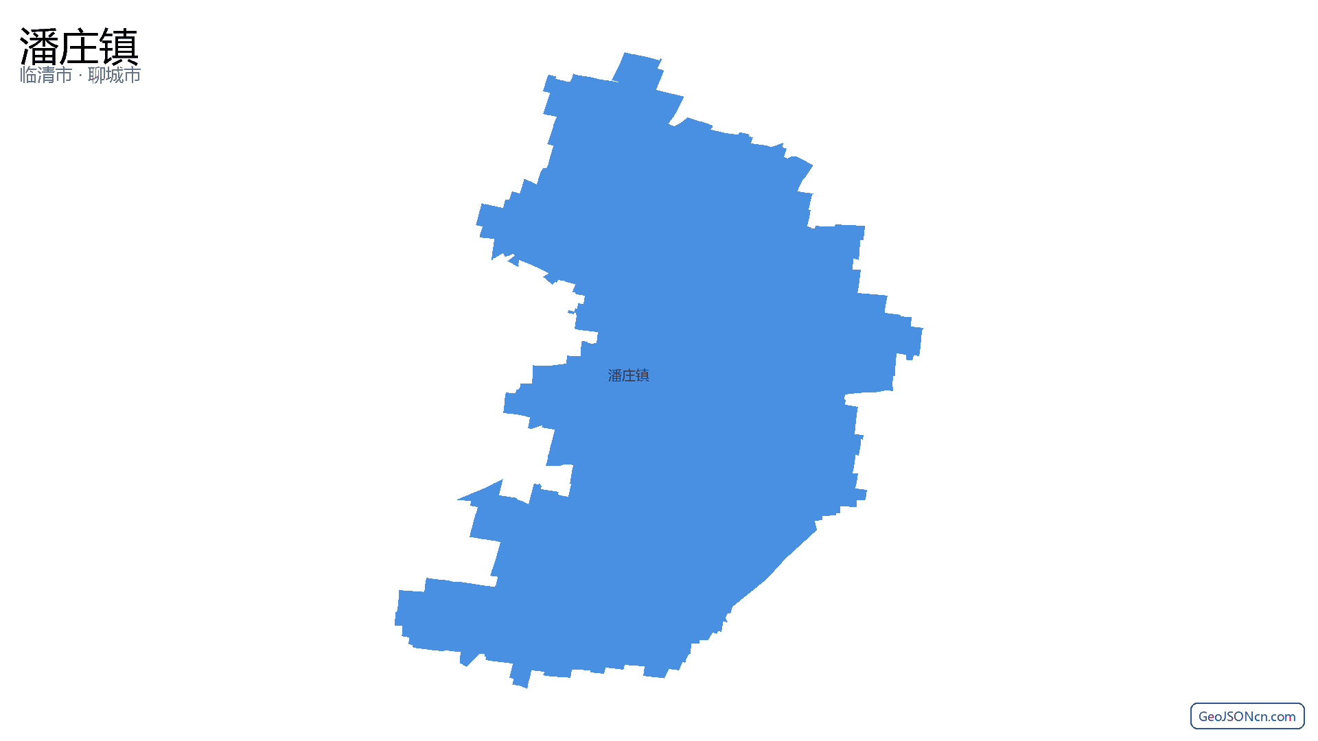 潘庄镇行政区划边界地图(临清市·聊城市),提供GeoJSON、SHP矢量边界数据下载及高清地图大图(PNG/JPG) - GeoJSONcn.com
