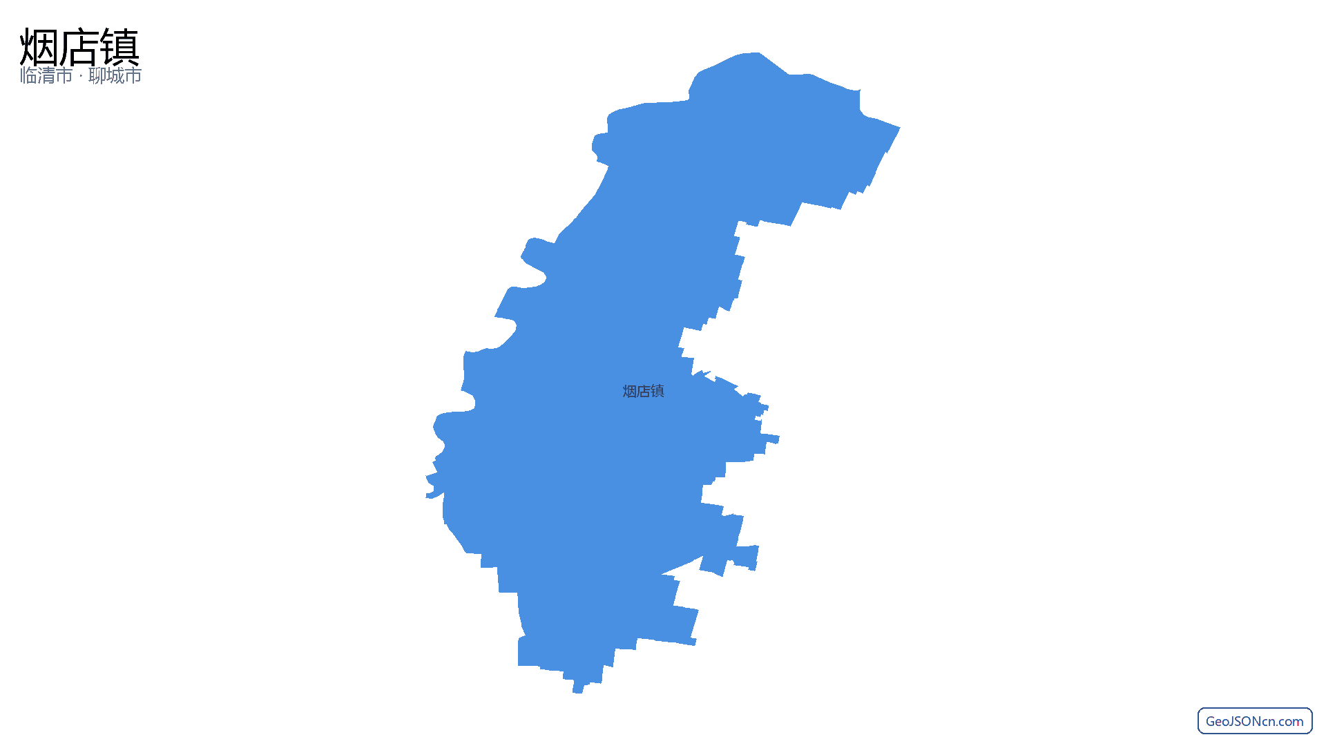 烟店镇行政区划边界地图（临清市·聊城市）,提供GeoJSON、SHP矢量边界数据下载及高清地图大图(PNG/JPG) - GeoJSONcn.com