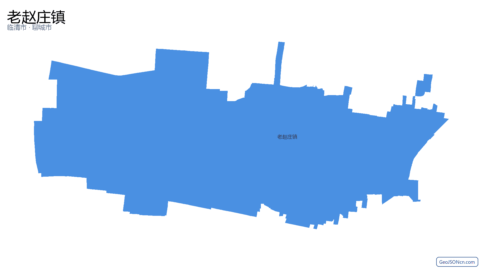 老赵庄镇行政区划边界地图（临清市·聊城市）,提供GeoJSON、SHP矢量边界数据下载及高清地图大图(PNG/JPG) - GeoJSONcn.com