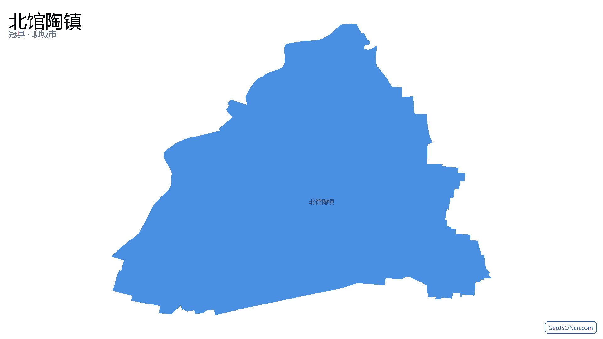 北馆陶镇行政区划边界地图(冠县·聊城市),提供GeoJSON、SHP矢量边界数据下载及高清地图大图(PNG/JPG) - GeoJSONcn.com