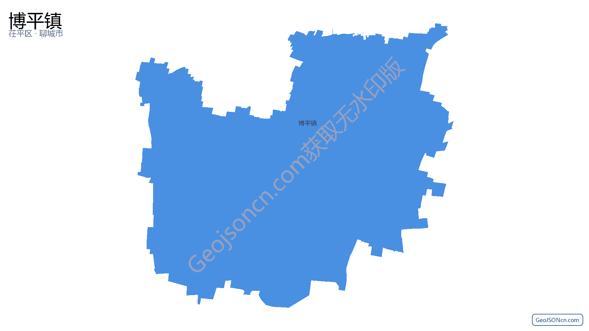 博平镇行政区划边界地图（茌平区·聊城市）,提供GeoJSON、SHP矢量边界数据下载及高清地图大图(PNG/JPG) - GeoJSONcn.com