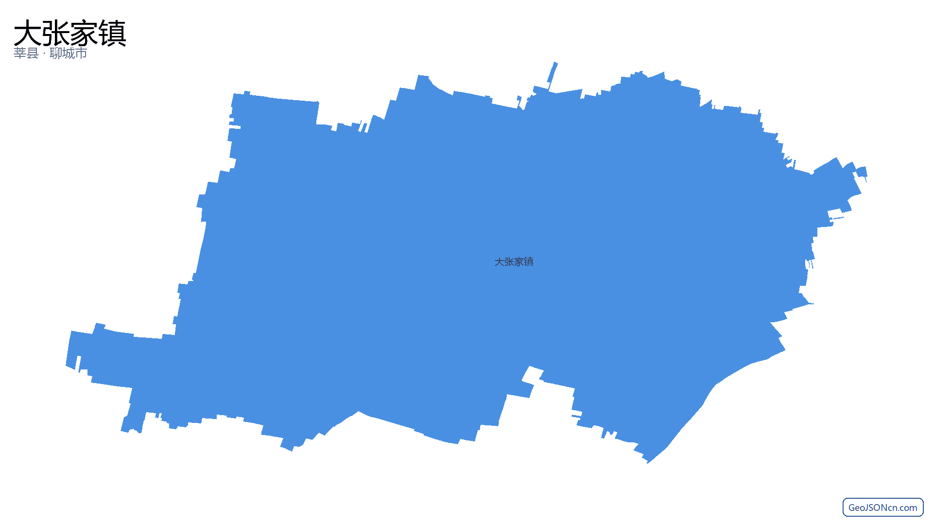 大张家镇行政区划边界地图（莘县·聊城市）,提供GeoJSON、SHP矢量边界数据下载及高清地图大图(PNG/JPG) - GeoJSONcn.com