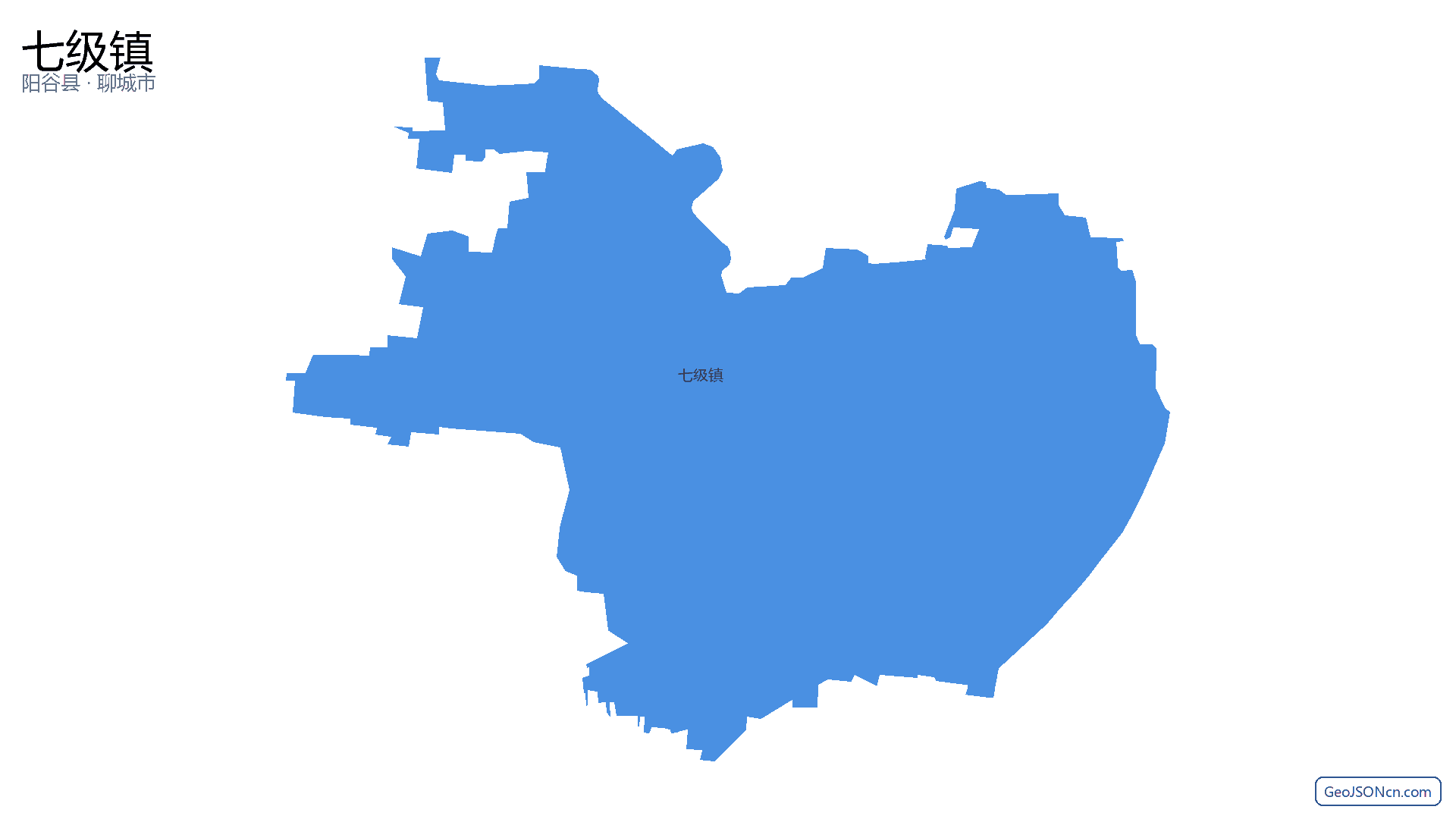七级镇行政区划边界地图（阳谷县·聊城市）,提供GeoJSON、SHP矢量边界数据下载及高清地图大图(PNG/JPG) - GeoJSONcn.com