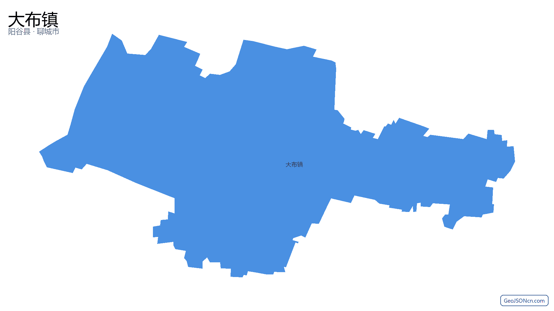 大布镇行政区划边界地图（阳谷县·聊城市）,提供GeoJSON、SHP矢量边界数据下载及高清地图大图(PNG/JPG) - GeoJSONcn.com