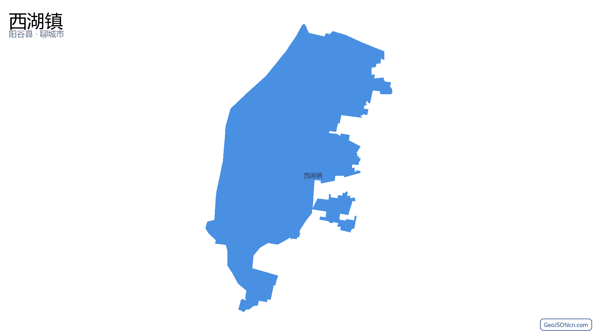 西湖镇行政区划边界地图（阳谷县·聊城市）,提供GeoJSON、SHP矢量边界数据下载及高清地图大图(PNG/JPG) - GeoJSONcn.com
