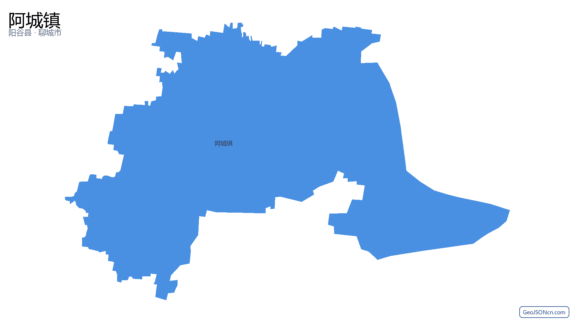 阿城镇行政区划边界地图（阳谷县·聊城市）,提供GeoJSON、SHP矢量边界数据下载及高清地图大图(PNG/JPG) - GeoJSONcn.com