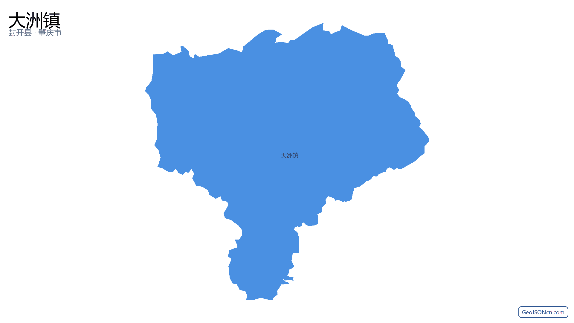 大洲镇行政区划边界地图(封开县·肇庆市),提供GeoJSON、SHP矢量边界数据下载及高清地图大图(PNG/JPG) - GeoJSONcn.com