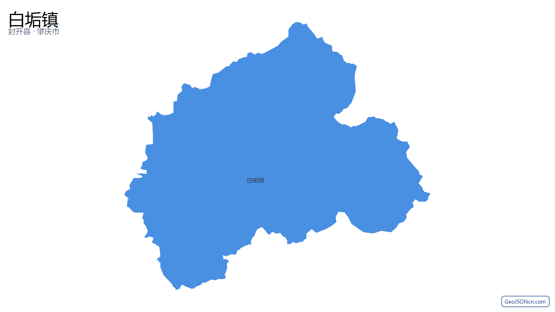 白垢镇行政区划边界地图(封开县·肇庆市),提供GeoJSON、SHP矢量边界数据下载及高清地图大图(PNG/JPG) - GeoJSONcn.com