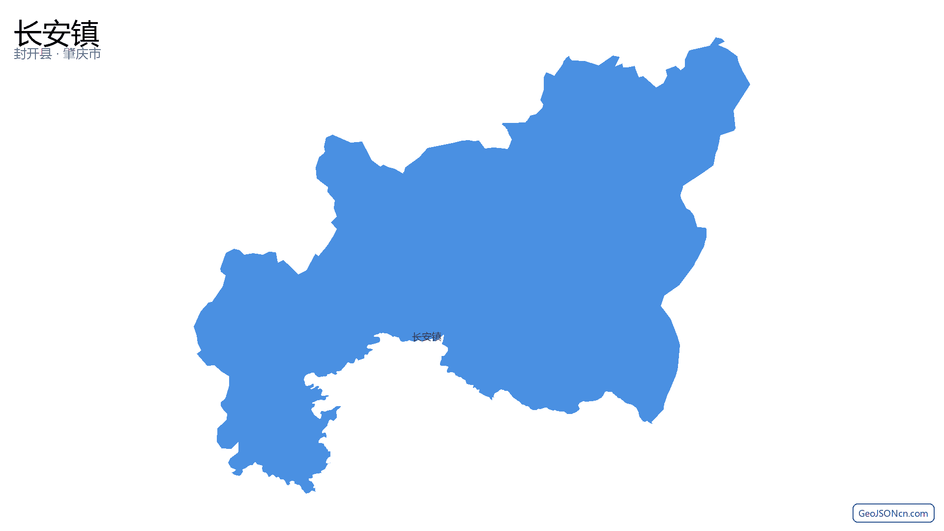 长安镇行政区划边界地图(封开县·肇庆市),提供GeoJSON、SHP矢量边界数据下载及高清地图大图(PNG/JPG) - GeoJSONcn.com