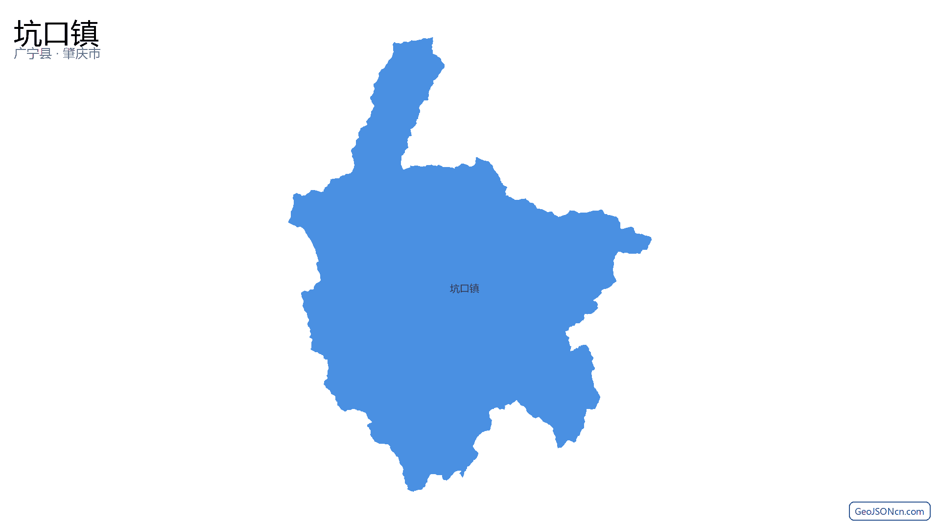 坑口镇行政区划边界地图（广宁县·肇庆市）,提供GeoJSON、SHP矢量边界数据下载及高清地图大图(PNG/JPG) - GeoJSONcn.com