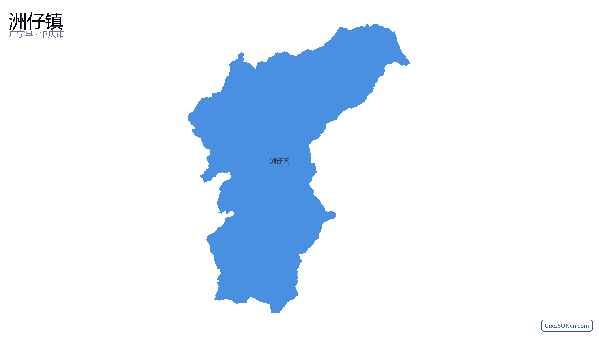 洲仔镇行政区划边界地图（广宁县·肇庆市）,提供GeoJSON、SHP矢量边界数据下载及高清地图大图(PNG/JPG) - GeoJSONcn.com