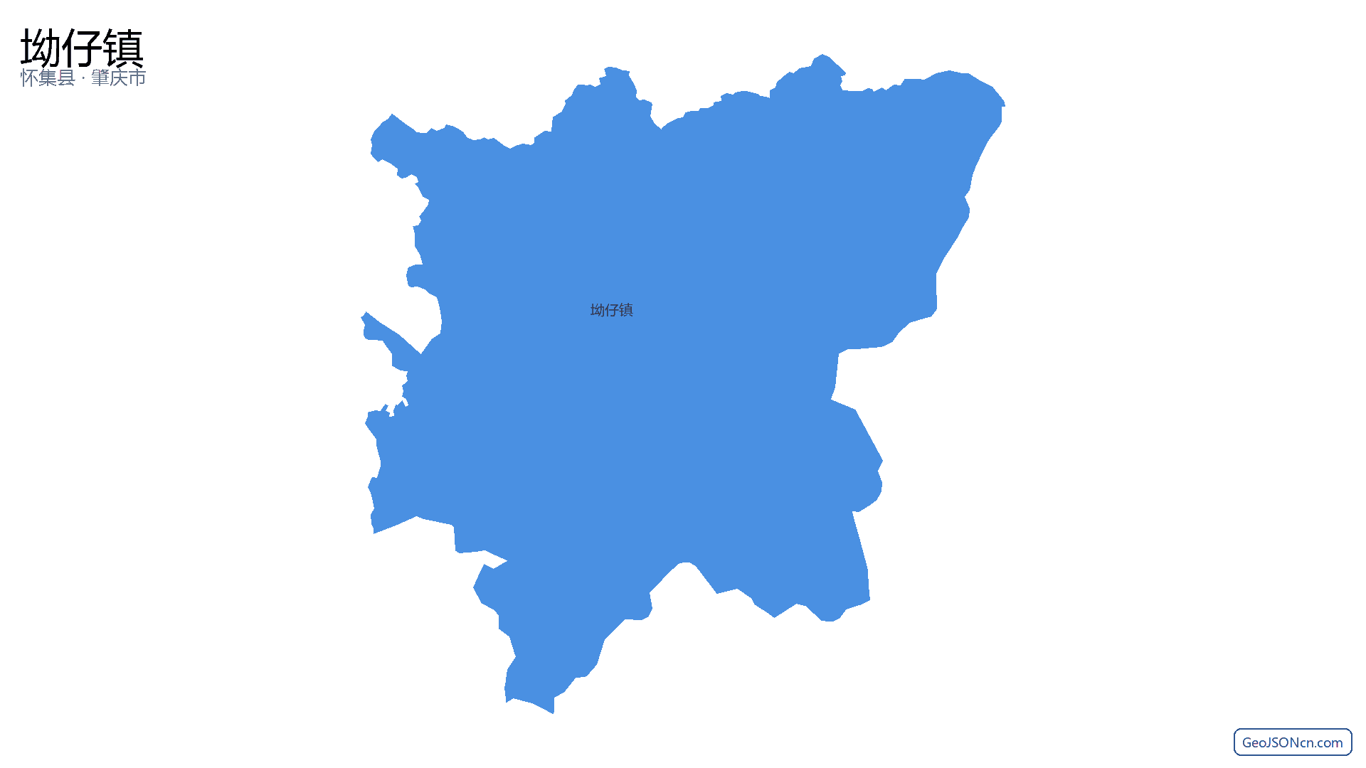 坳仔镇行政区划边界地图（怀集县·肇庆市）,提供GeoJSON、SHP矢量边界数据下载及高清地图大图(PNG/JPG) - GeoJSONcn.com