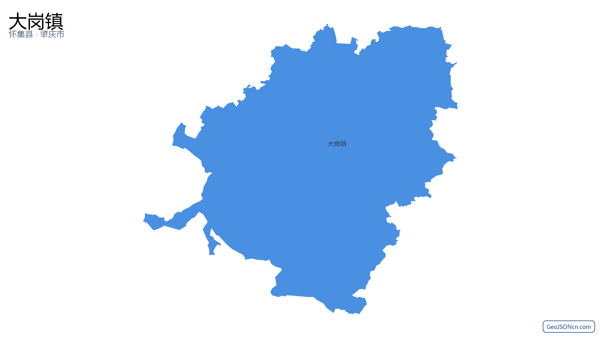 大岗镇行政区划边界地图（怀集县·肇庆市）,提供GeoJSON、SHP矢量边界数据下载及高清地图大图(PNG/JPG) - GeoJSONcn.com