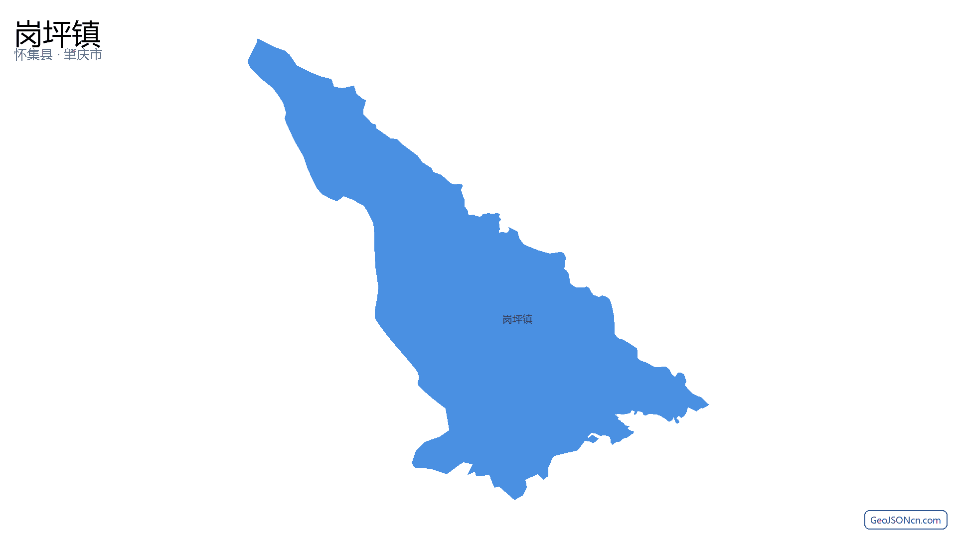 岗坪镇行政区划边界地图（怀集县·肇庆市）,提供GeoJSON、SHP矢量边界数据下载及高清地图大图(PNG/JPG) - GeoJSONcn.com