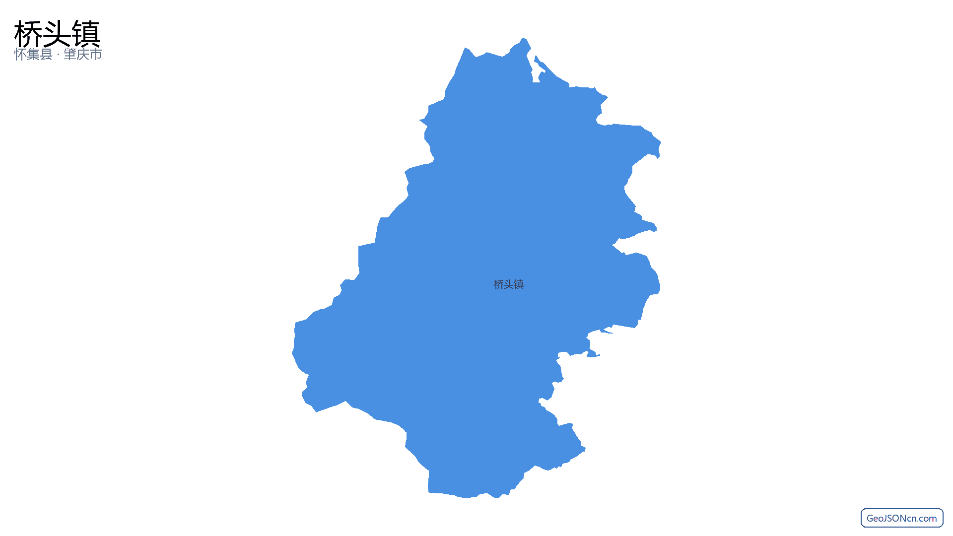桥头镇行政区划边界地图（怀集县·肇庆市）,提供GeoJSON、SHP矢量边界数据下载及高清地图大图(PNG/JPG) - GeoJSONcn.com