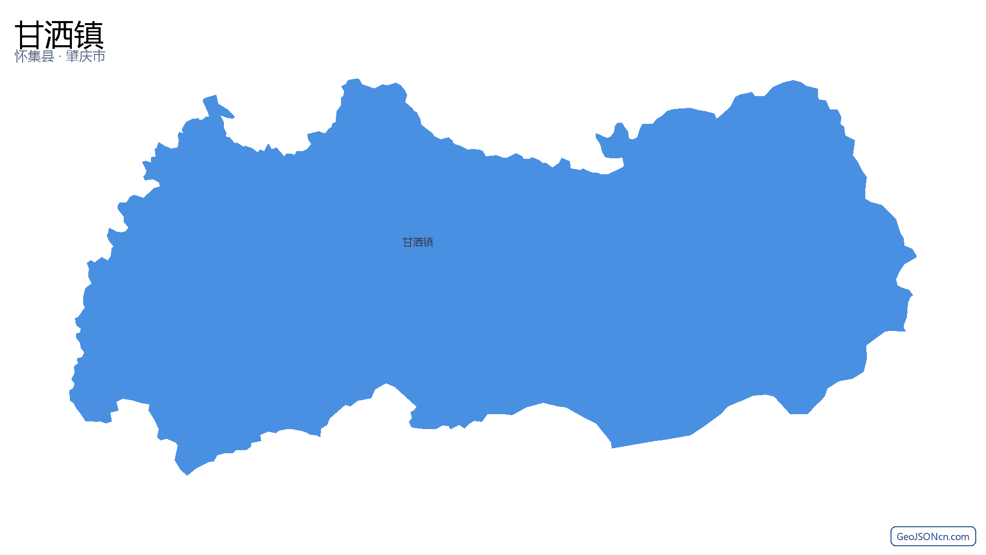 甘洒镇行政区划边界地图(怀集县·肇庆市),提供GeoJSON、SHP矢量边界数据下载及高清地图大图(PNG/JPG) - GeoJSONcn.com