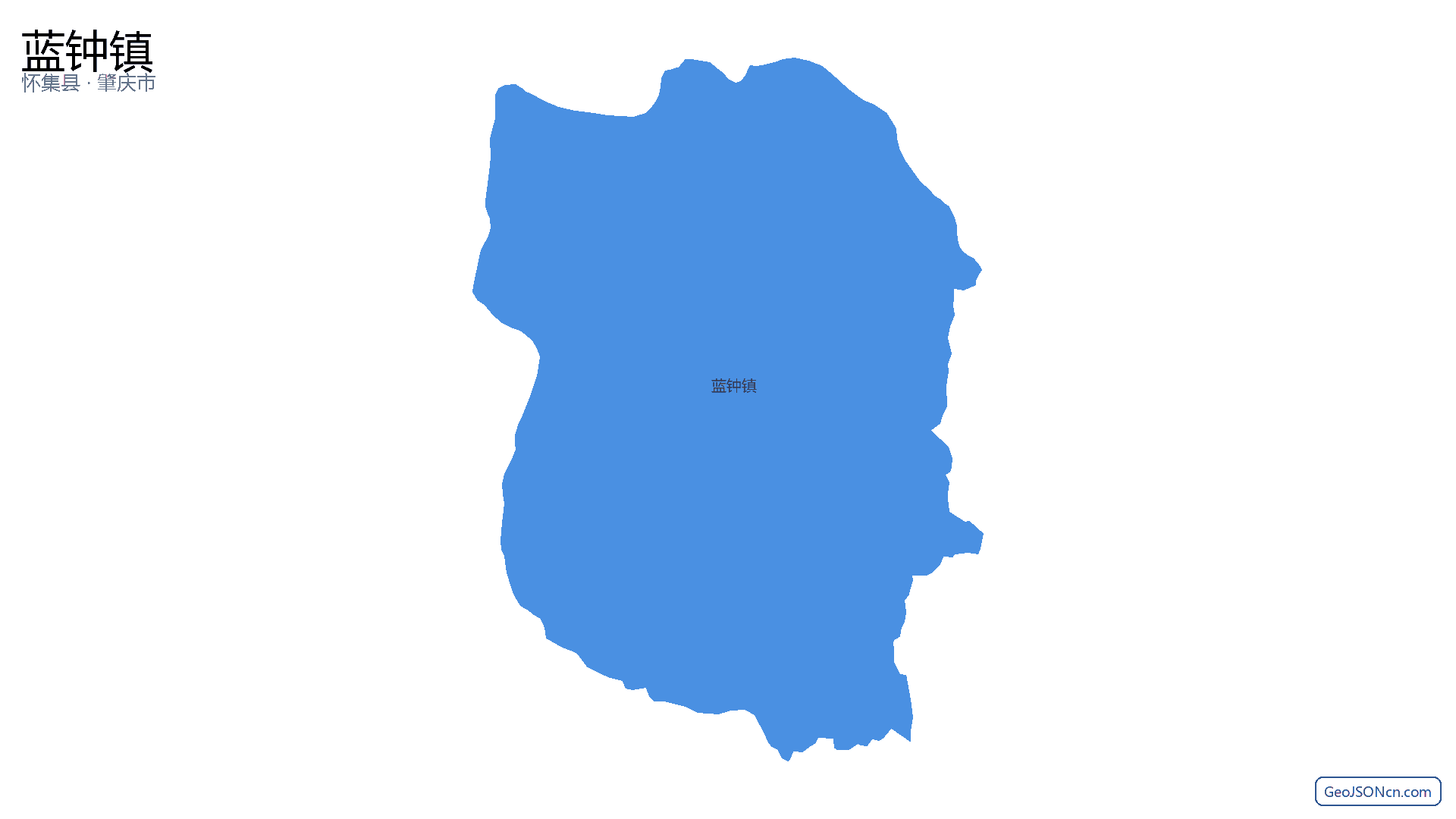蓝钟镇行政区划边界地图(怀集县·肇庆市),提供GeoJSON、SHP矢量边界数据下载及高清地图大图(PNG/JPG) - GeoJSONcn.com