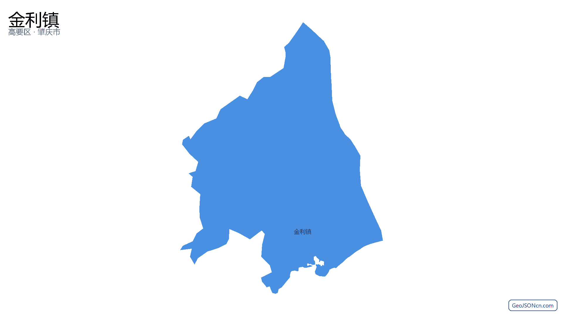 金利镇行政区划边界地图（高要区·肇庆市）,提供GeoJSON、SHP矢量边界数据下载及高清地图大图(PNG/JPG) - GeoJSONcn.com