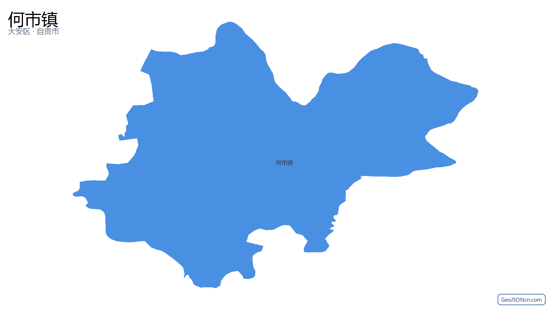 何市镇行政区划边界地图（大安区·自贡市）,提供GeoJSON、SHP矢量边界数据下载及高清地图大图(PNG/JPG) - GeoJSONcn.com