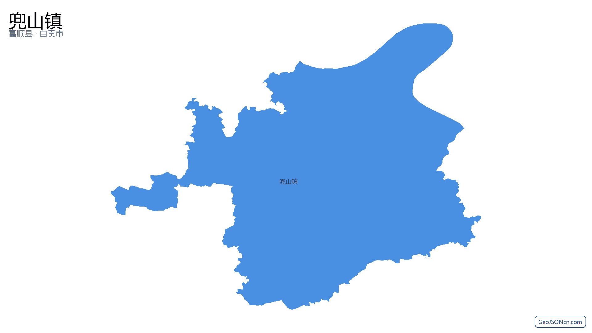 兜山镇行政区划边界地图(富顺县·自贡市),提供GeoJSON、SHP矢量边界数据下载及高清地图大图(PNG/JPG) - GeoJSONcn.com