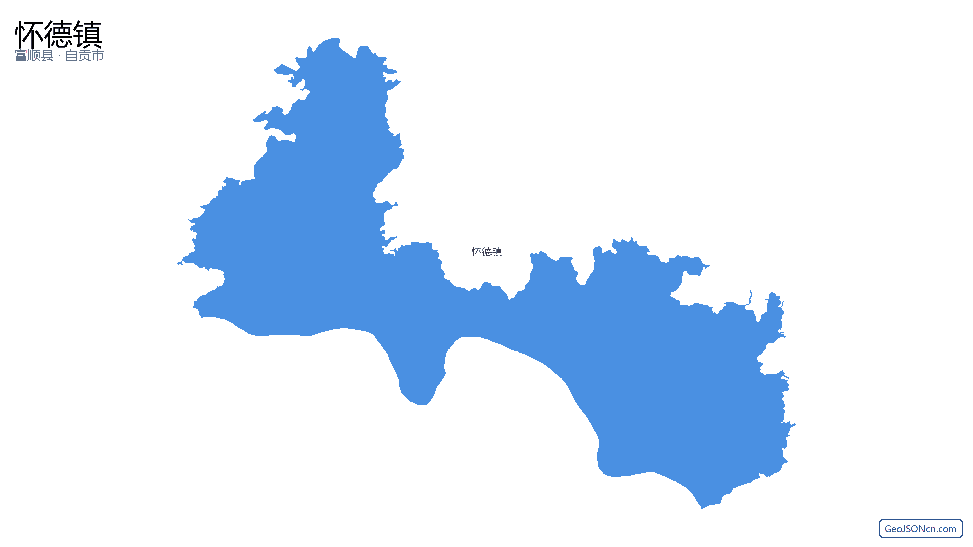 怀德镇行政区划边界地图(富顺县·自贡市),提供GeoJSON、SHP矢量边界数据下载及高清地图大图(PNG/JPG) - GeoJSONcn.com