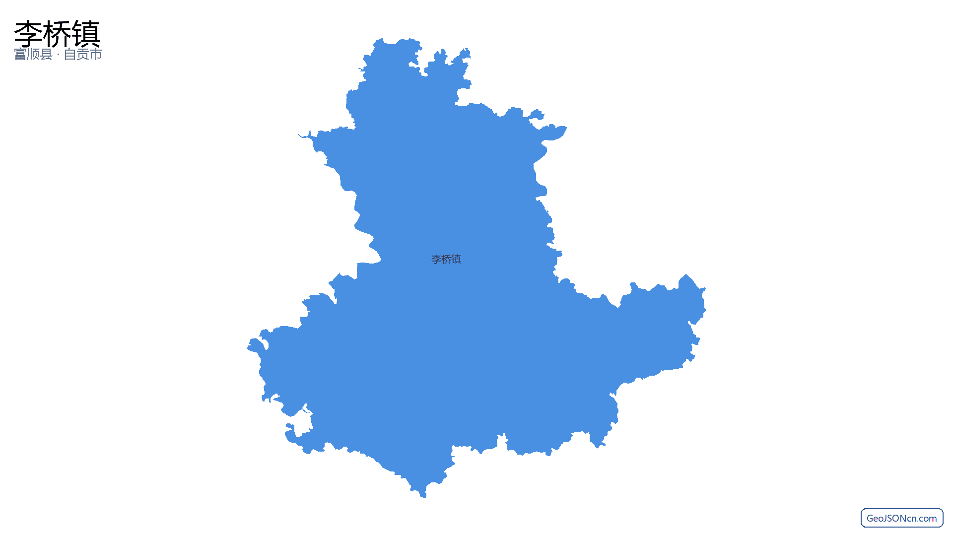 李桥镇行政区划边界地图(富顺县·自贡市),提供GeoJSON、SHP矢量边界数据下载及高清地图大图(PNG/JPG) - GeoJSONcn.com