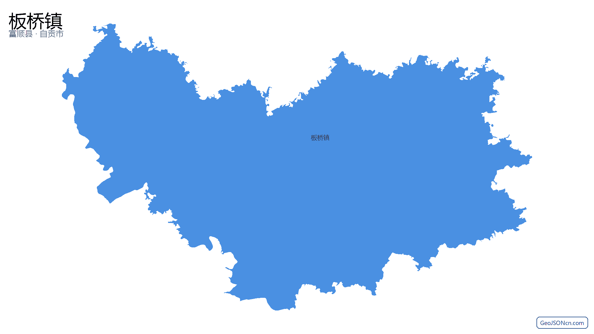 板桥镇行政区划边界地图(富顺县·自贡市),提供GeoJSON、SHP矢量边界数据下载及高清地图大图(PNG/JPG) - GeoJSONcn.com