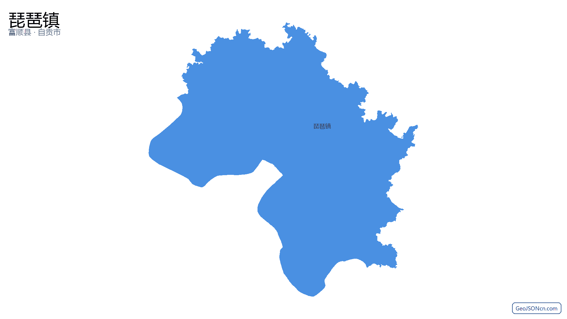 琵琶镇行政区划边界地图(富顺县·自贡市),提供GeoJSON、SHP矢量边界数据下载及高清地图大图(PNG/JPG) - GeoJSONcn.com