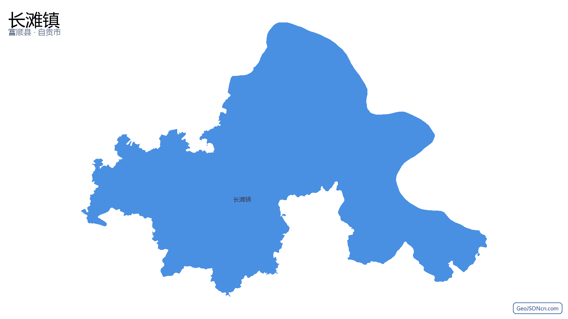 长滩镇行政区划边界地图(富顺县·自贡市),提供GeoJSON、SHP矢量边界数据下载及高清地图大图(PNG/JPG) - GeoJSONcn.com