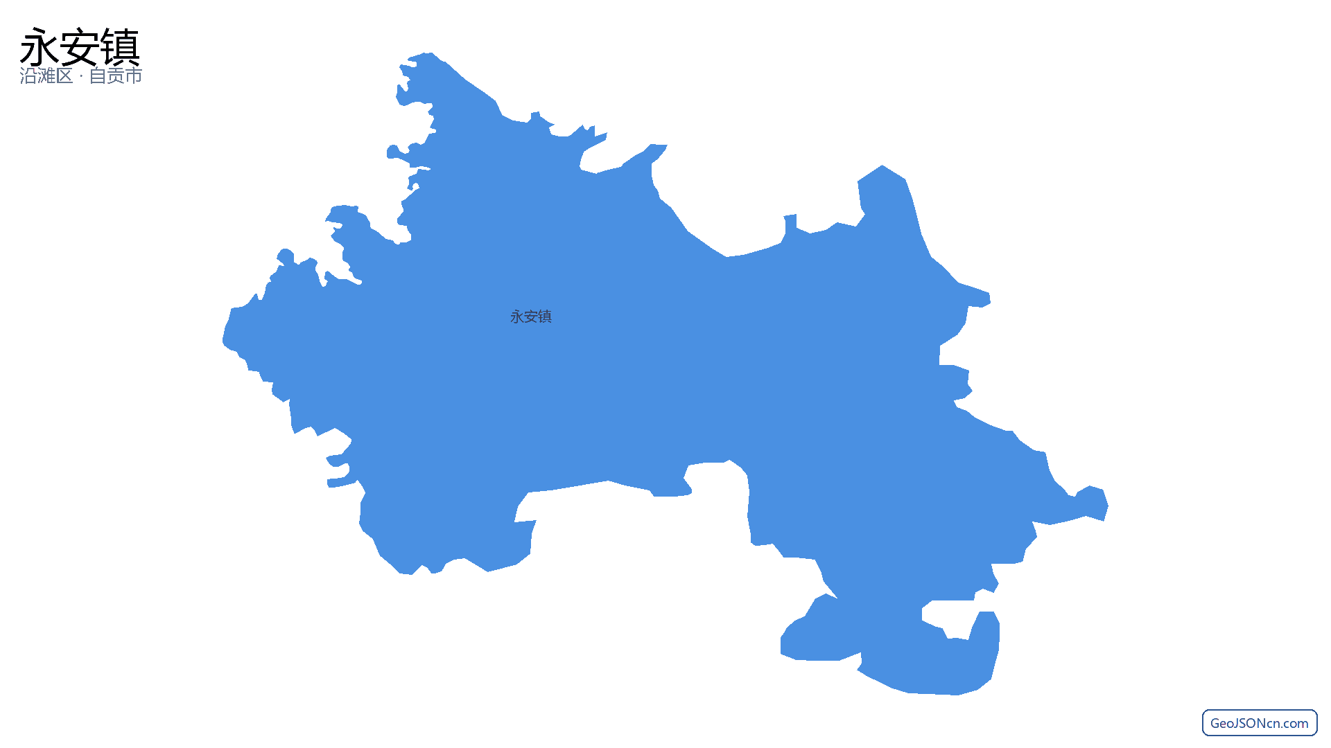 永安镇行政区划边界地图(沿滩区·自贡市),提供GeoJSON、SHP矢量边界数据下载及高清地图大图(PNG/JPG) - GeoJSONcn.com