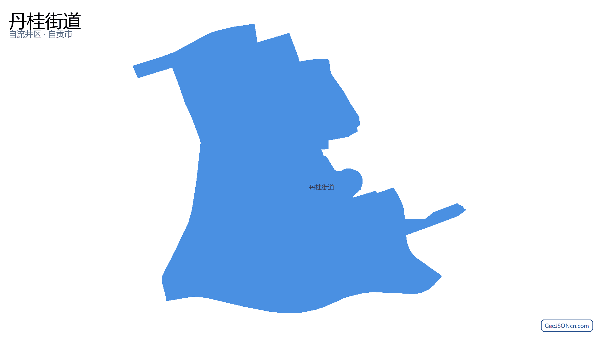丹桂街道行政区划边界地图（自流井区·自贡市）,提供GeoJSON、SHP矢量边界数据下载及高清地图大图(PNG/JPG) - GeoJSONcn.com