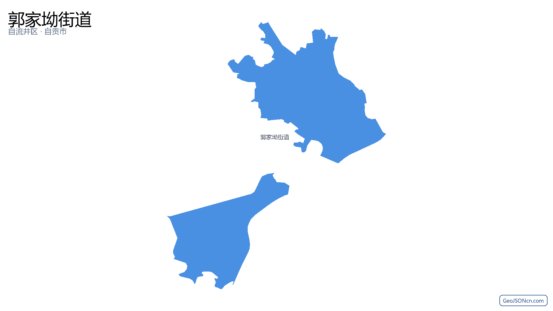 郭家坳街道行政区划边界地图(自流井区·自贡市),提供GeoJSON、SHP矢量边界数据下载及高清地图大图(PNG/JPG) - GeoJSONcn.com