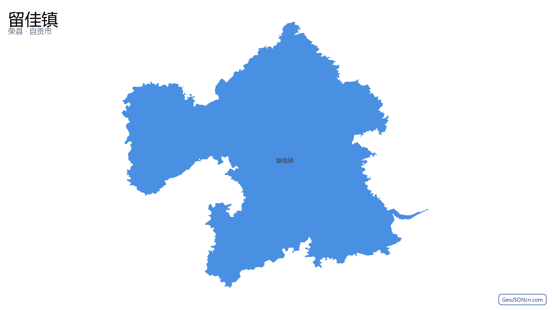 留佳镇行政区划边界地图（荣县·自贡市）,提供GeoJSON、SHP矢量边界数据下载及高清地图大图(PNG/JPG) - GeoJSONcn.com