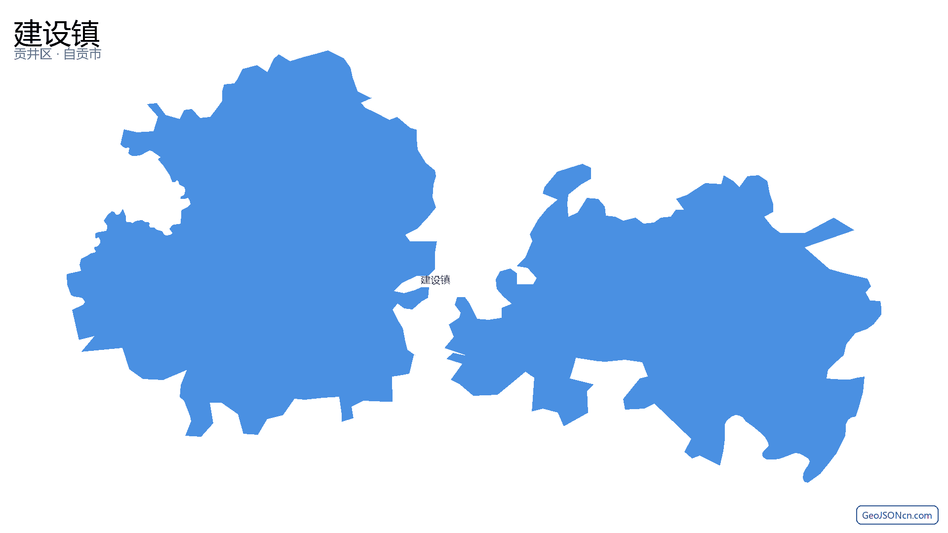 建设镇行政区划边界地图(贡井区·自贡市),提供GeoJSON、SHP矢量边界数据下载及高清地图大图(PNG/JPG) - GeoJSONcn.com