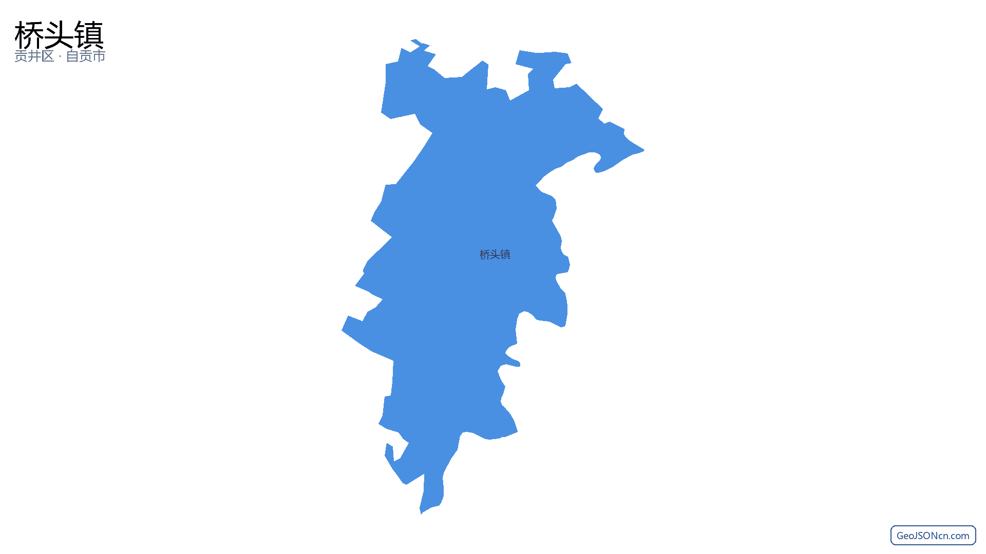 桥头镇行政区划边界地图(贡井区·自贡市),提供GeoJSON、SHP矢量边界数据下载及高清地图大图(PNG/JPG) - GeoJSONcn.com