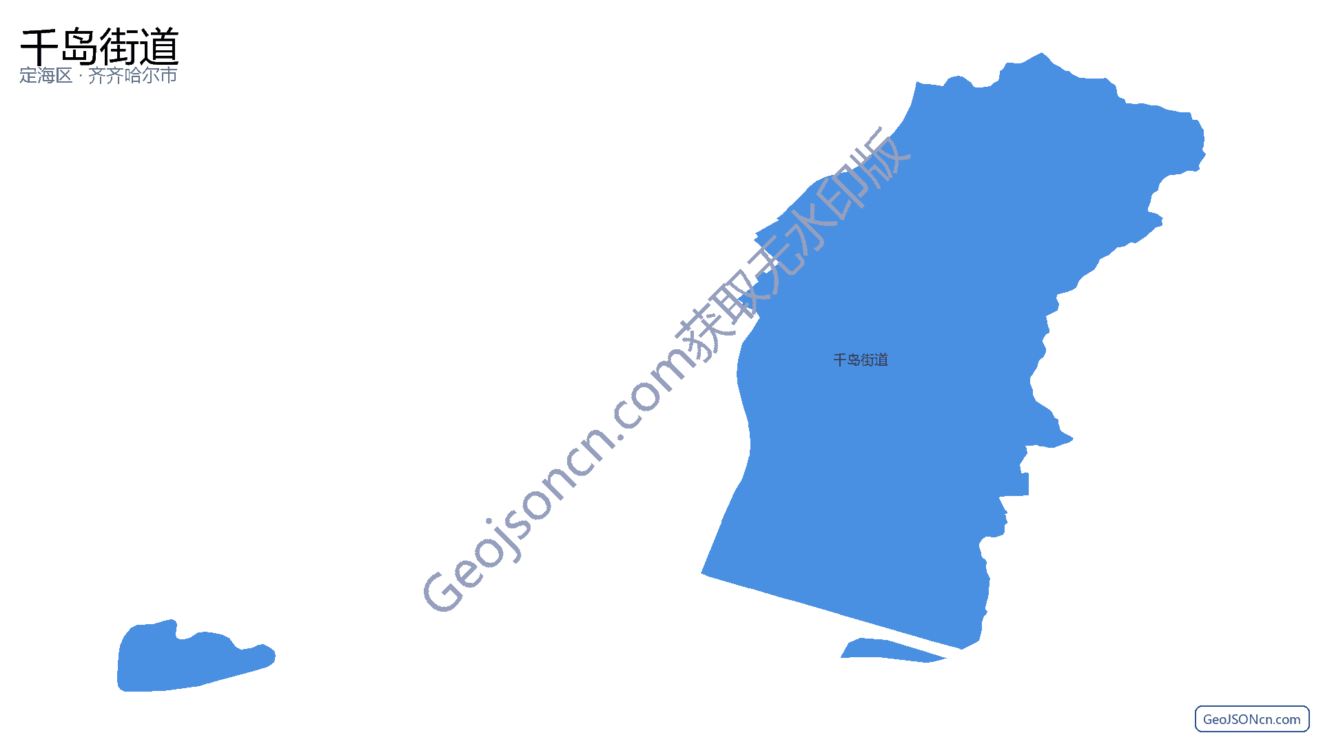 千岛街道行政区划边界地图(定海区·舟山市),提供GeoJSON、SHP矢量边界数据下载及高清地图大图(PNG/JPG) - GeoJSONcn.com