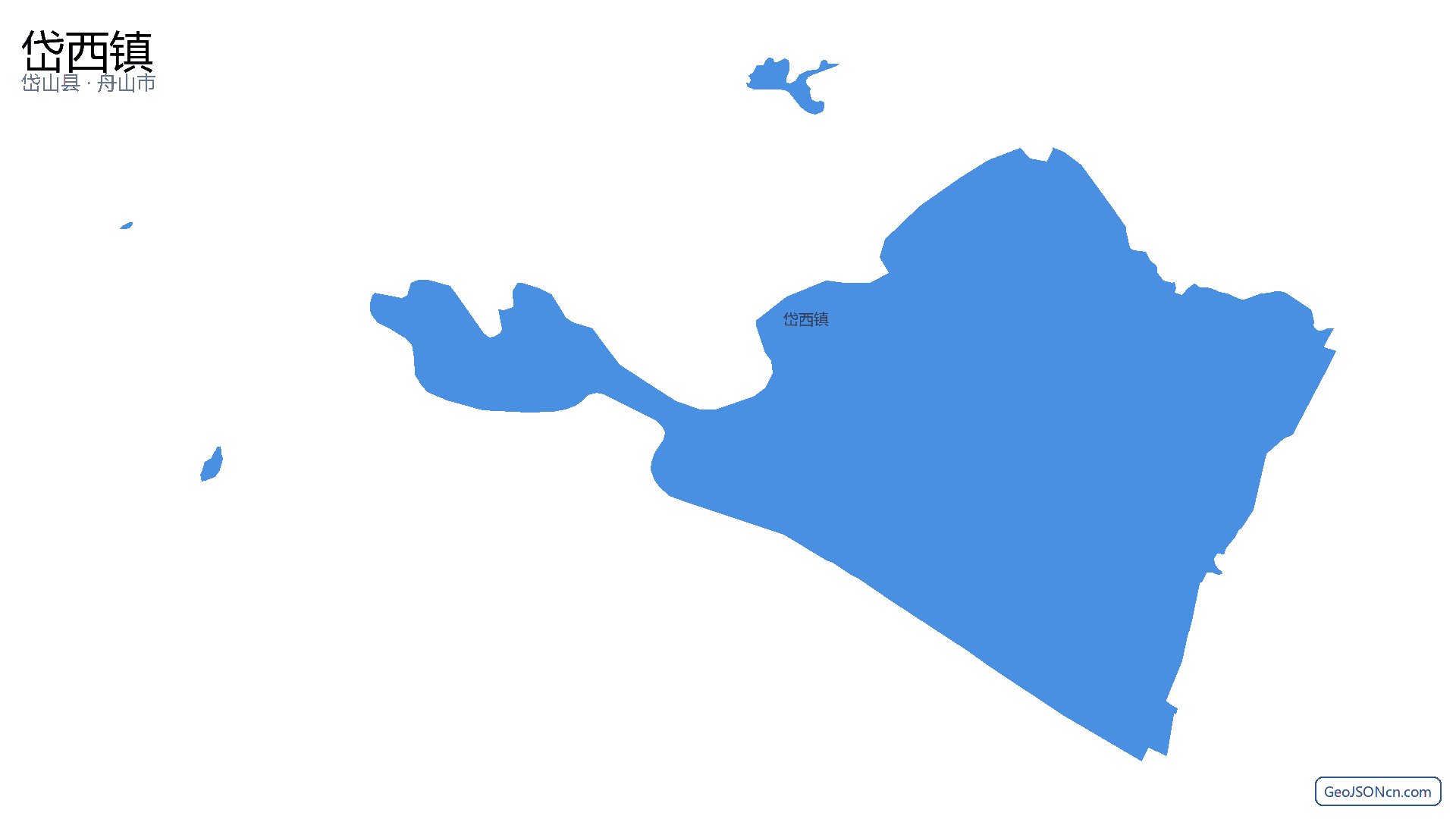 岱西镇行政区划边界地图（岱山县·舟山市）,提供GeoJSON、SHP矢量边界数据下载及高清地图大图(PNG/JPG) - GeoJSONcn.com
